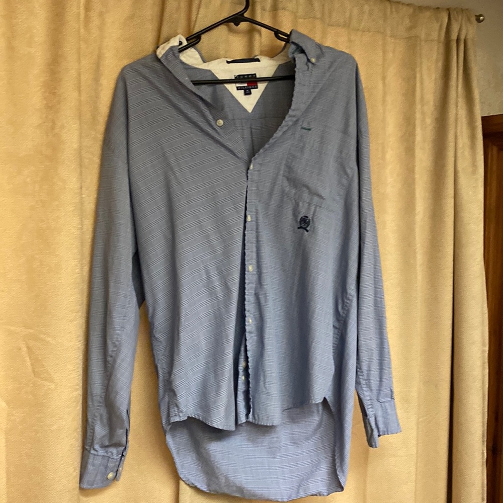 Tommy Hilfiger blue button down shirt